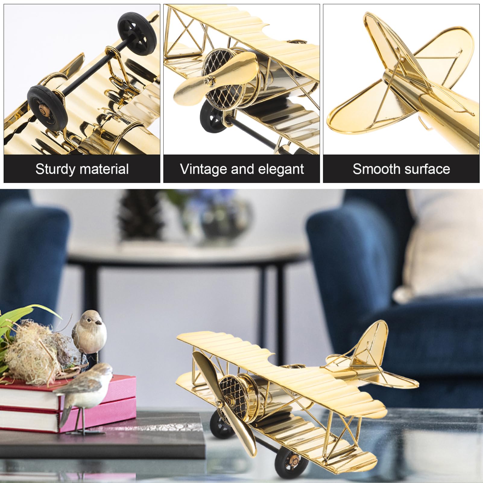 Amazon.co.jp: WRITWAA 飛行機 モデル クラシック おもちゃ ゴールド